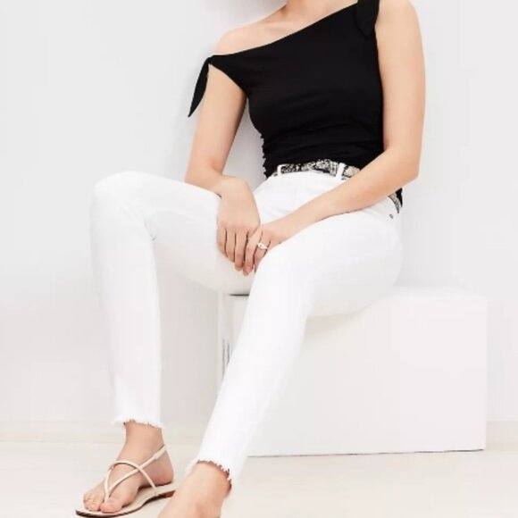 NEW, LOFT Curvy High Waist Skinny Tie Dye Dip Jeans - Picture 3 of 16